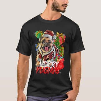 Weihnachten Xmas Fröhliche Pugmas Pug Kinder Mädch T-Shirt