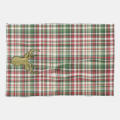 Weihnachten XMAS Kariert Tartan Gold Handtuch (Horizontal)
