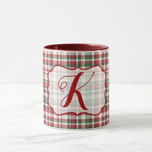 Weihnachten XMAS Kariert Tartan Red Green Coffee T Tasse (Zentrum)