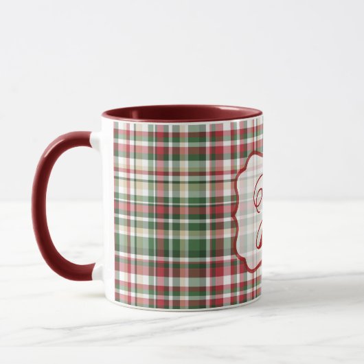 Weihnachten XMAS Kariert Tartan Red Green Coffee T Tasse (Links)