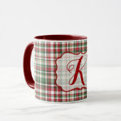 Weihnachten XMAS Kariert Tartan Red Green Coffee T Tasse (Vorderseite Links)