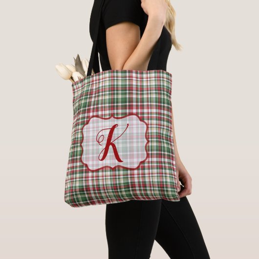 Weihnachten XMAS Kariert Tartan Red Green Tote Bag Tasche (Von Nahem)