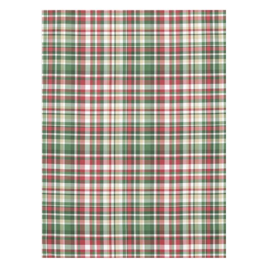 Weihnachten XMAS Karierter grüner Tartan Tableclou Tischdecke (Vorderseite)