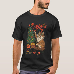 Weihnachten Xmas Stimmung Katzenliebhaber Katzenmu T-Shirt