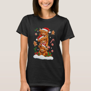Weihnachten Xmas Vibes Highland Kühe Häkeln Versch T-Shirt