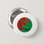 Weihnachten Yin Yang Button (Vorne & Hinten)