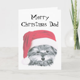 Weihnachten Yorkie Dog, Frohe Weihnachts-Vater-Kar