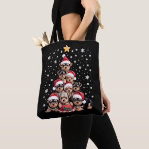 Weihnachten Yorkie Hunde Liebhaber Baum Xmas Haust Tasche