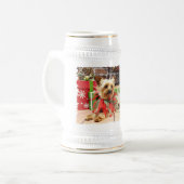 Weihnachten - Yorkie - Kinsey Bierglas (Vorderseite Links)
