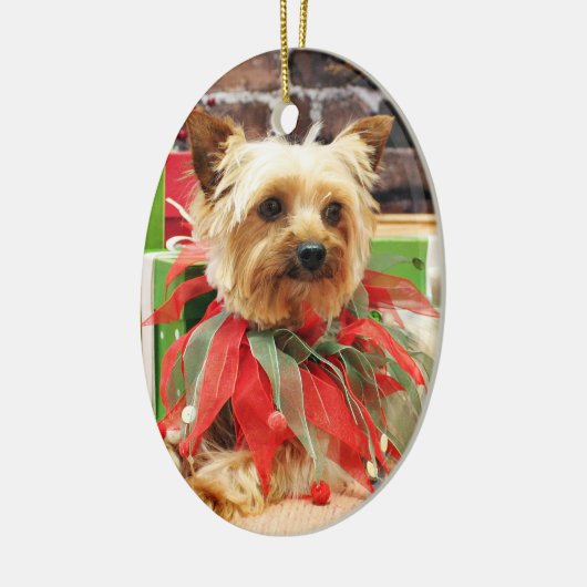 Weihnachten - Yorkie - Kinsey Keramik Ornament (Links)