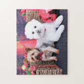 Weihnachten - Yorkie maximal - Bichon Frise Mori Puzzle (Vertikal)