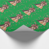Weihnachten Yorkie mit Zuckerstange-Packpapier Geschenkpapier (Ecke)