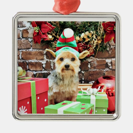 Weihnachten - Yorkie - Vinnie #32 Ornament Aus Metall (Vorne)