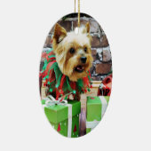 Weihnachten - Yorkie - Willie Keramikornament (Rechts)