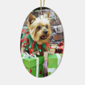 Weihnachten - Yorkie - Willie Keramikornament (Links)