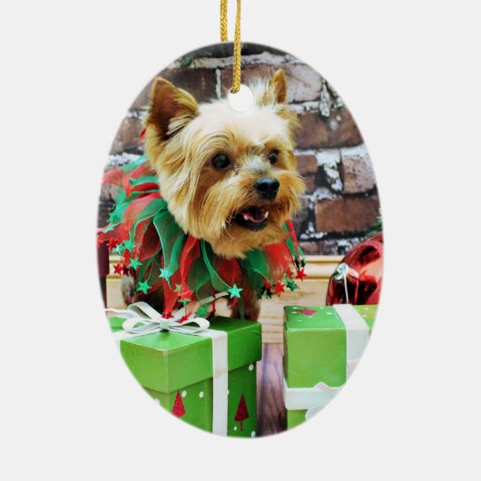 Weihnachten - Yorkie - Willie Keramikornament (Hinten)