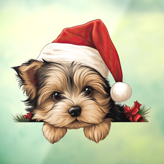Weihnachten Yorkshire Terrier Fensteraufkleber (Blatt 3)