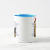 Weihnachten Yorkshire Terrier (langes Haar mit Tasse (Zentrum)