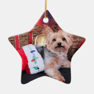 Weihnachten - Yorkshire Terrier - Vinnie Keramikornament