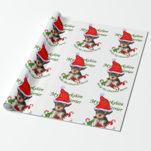 Weihnachten Yorkshires Terrier Geschenkpapier