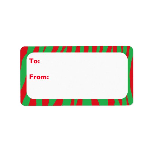 Weihnachten Zebra Adressaufkleber (Vorne)