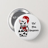 Weihnachten Zebra Button (Vorne & Hinten)