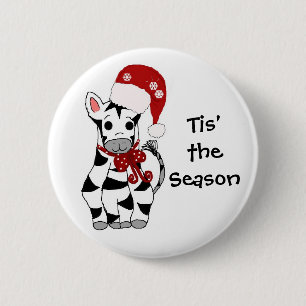 Weihnachten Zebra Button