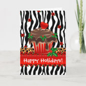 Weihnachten Zebra Cupcake Leopard Herz (Vorderseite)
