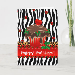Weihnachten Zebra Cupcake Leopard Herz
