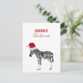 Weihnachten Zebra Funny Animal mit Weihnachtsmannm (Stehend Vorderseite)