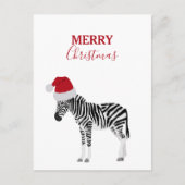 Weihnachten Zebra Funny Animal mit Weihnachtsmannm (Vorderseite)
