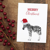 Weihnachten Zebra Funny Animal mit Weihnachtsmannm