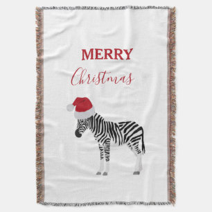 Weihnachten Zebra Funny Animal mit Weihnachtsmannm Decke
