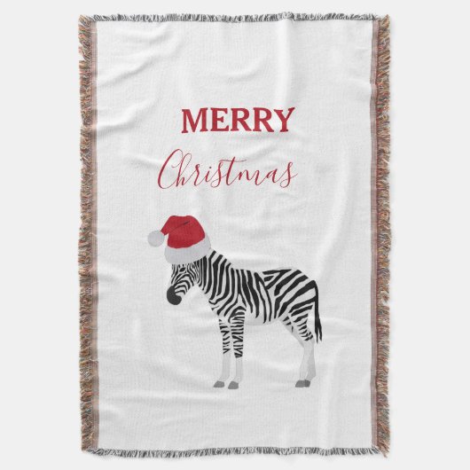 Weihnachten Zebra Funny Animal mit Weihnachtsmannm Decke (Vorderseite Vertikal)