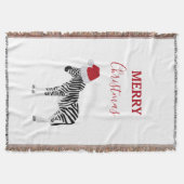 Weihnachten Zebra Funny Animal mit Weihnachtsmannm Decke (Vorderseite)