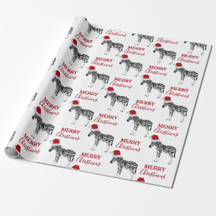 Weihnachten Zebra Funny Animal mit Weihnachtsmannm Geschenkpapier