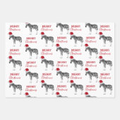 Weihnachten Zebra Funny Animal mit Weihnachtsmannm Geschenkpapier Set (Vorderseite 2)