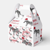Weihnachten Zebra Funny Animal mit Weihnachtsmannm Geschenkschachtel (Rückseite)