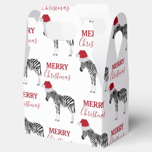 Weihnachten Zebra Funny Animal mit Weihnachtsmannm Geschenkschachtel (Geöffnet)