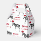 Weihnachten Zebra Funny Animal mit Weihnachtsmannm Geschenkschachtel (Vorderseite)