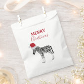 Weihnachten Zebra Funny Animal mit Weihnachtsmannm Geschenktütchen (Ausgeschnitten)