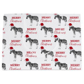 Weihnachten Zebra Funny Animal mit Weihnachtsmannm Große Geschenktüte (Vorderseite)