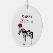 Weihnachten Zebra Funny Animal mit Weihnachtsmannm Keramik Ornament (Rechts)