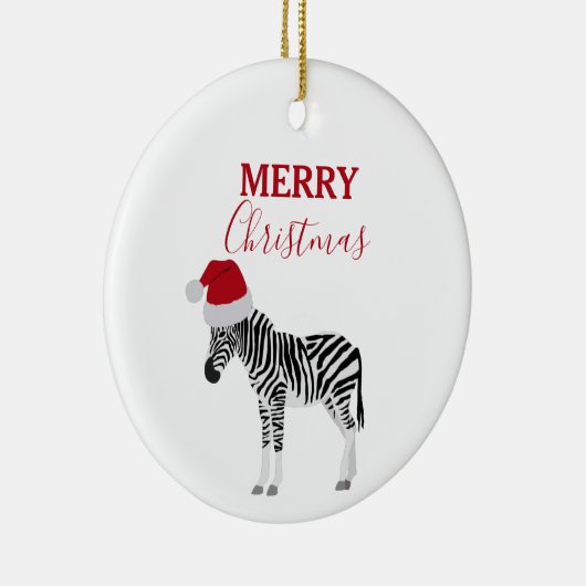 Weihnachten Zebra Funny Animal mit Weihnachtsmannm Keramik Ornament (Rechts)