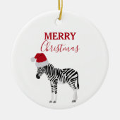 Weihnachten Zebra Funny Animal mit Weihnachtsmannm Keramik Ornament (Vorne)