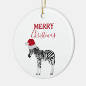 Weihnachten Zebra Funny Animal mit Weihnachtsmannm Keramik Ornament (Links)