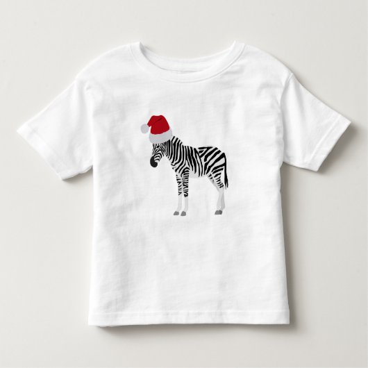 Weihnachten Zebra Funny Animal mit Weihnachtsmannm Kleinkind T-shirt (Vorderseite)