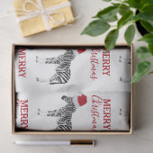 Weihnachten Zebra Funny Animal mit Weihnachtsmannm Seidenpapier (Geschenk)