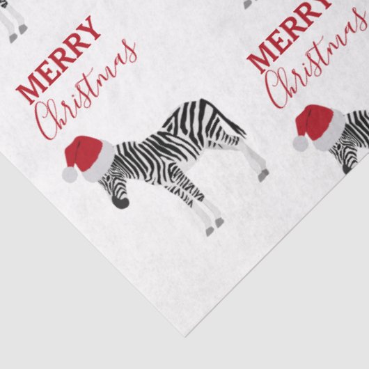 Weihnachten Zebra Funny Animal mit Weihnachtsmannm Seidenpapier (Ausschnitt)