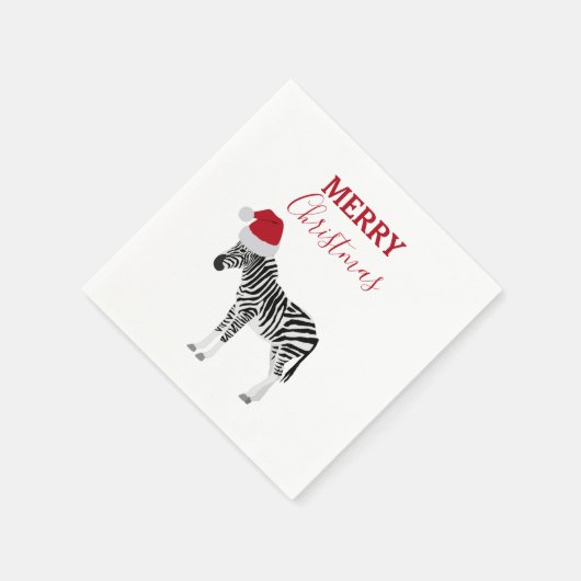 Weihnachten Zebra Funny Animal mit Weihnachtsmannm Serviette (Ecke)